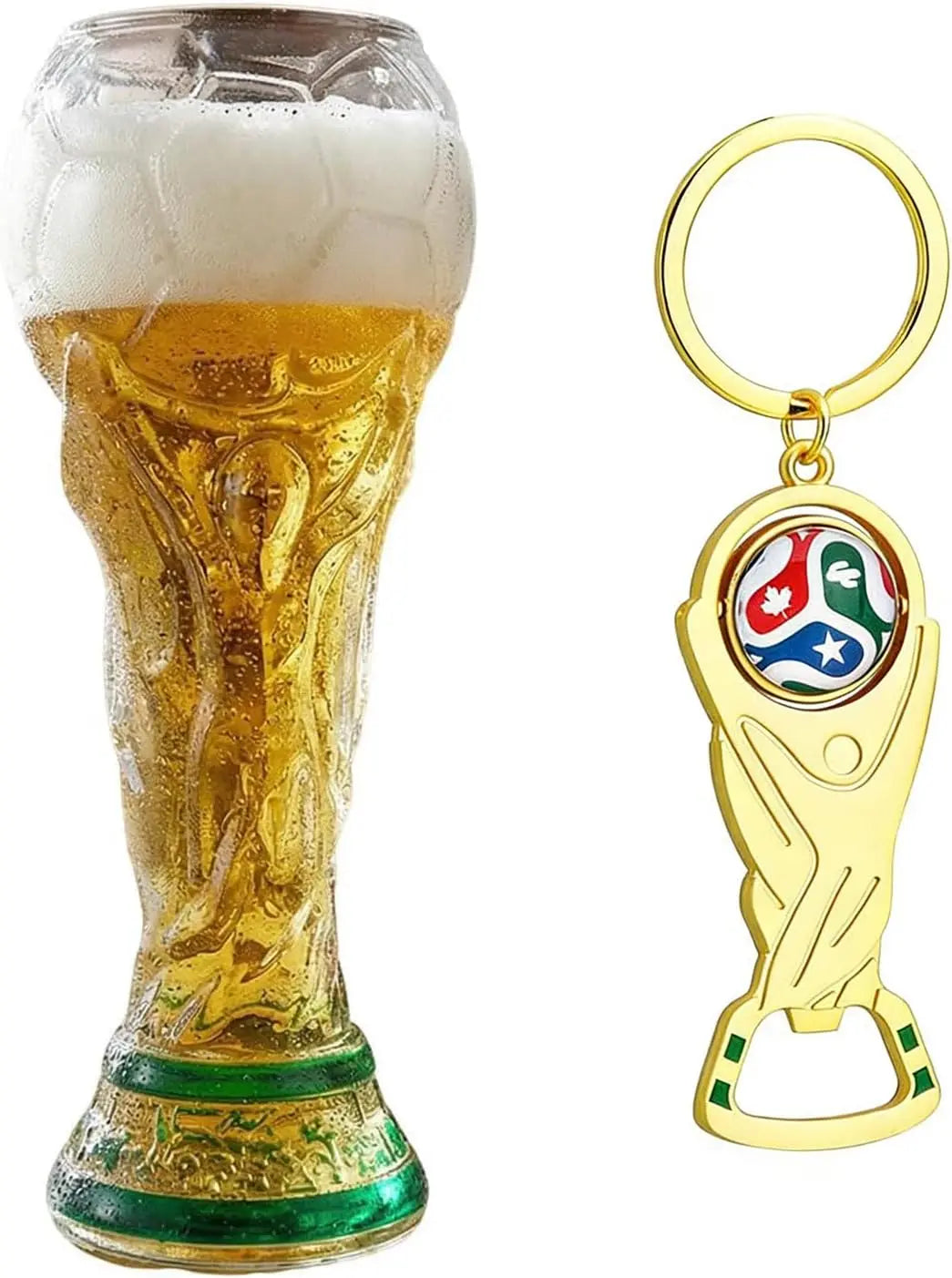 Trophy Beer Glass for World Cup 2026, Premium Soccer Themed Beer Glasses, for Game Day Parties, Man Cave & Football Fan Gifts