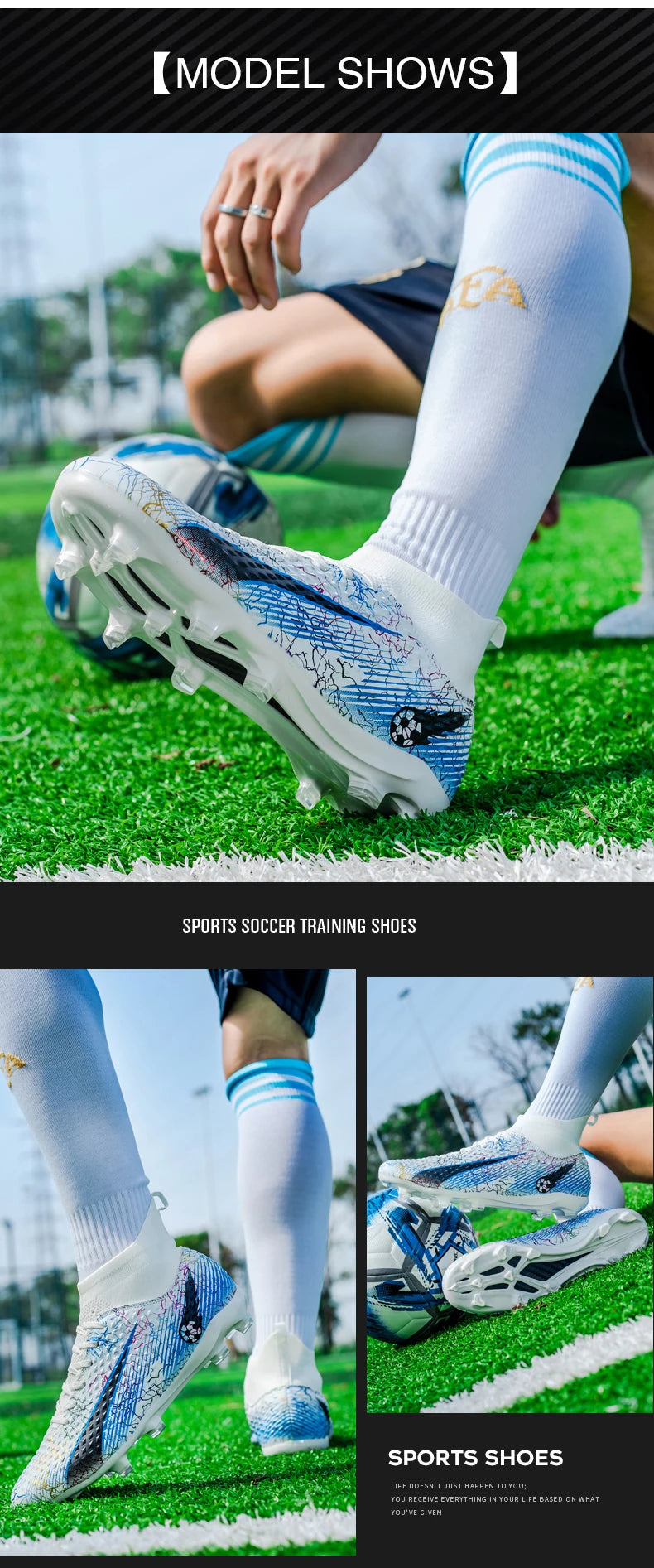 FG/TF Soccer Shoes – Ultralight Unisex Football Boots for Grass & Turf