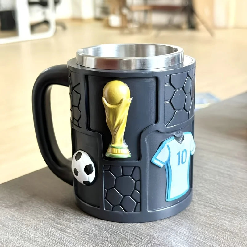 2026 Football Game Coffee Mug – 3D Relief Craft | Stainless Steel | 10-14oz