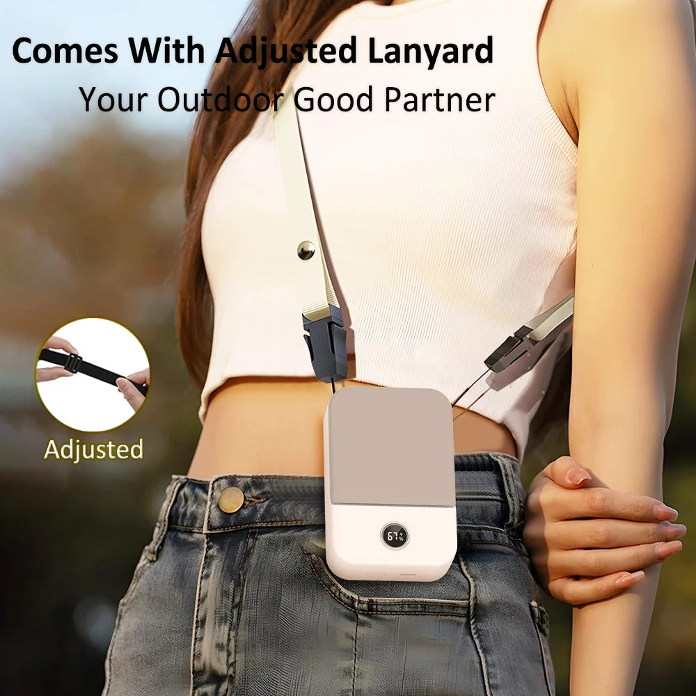 Bladeless Waist & Neck Fan – Portable 3-Speed Air Cooler USB 2000mAh