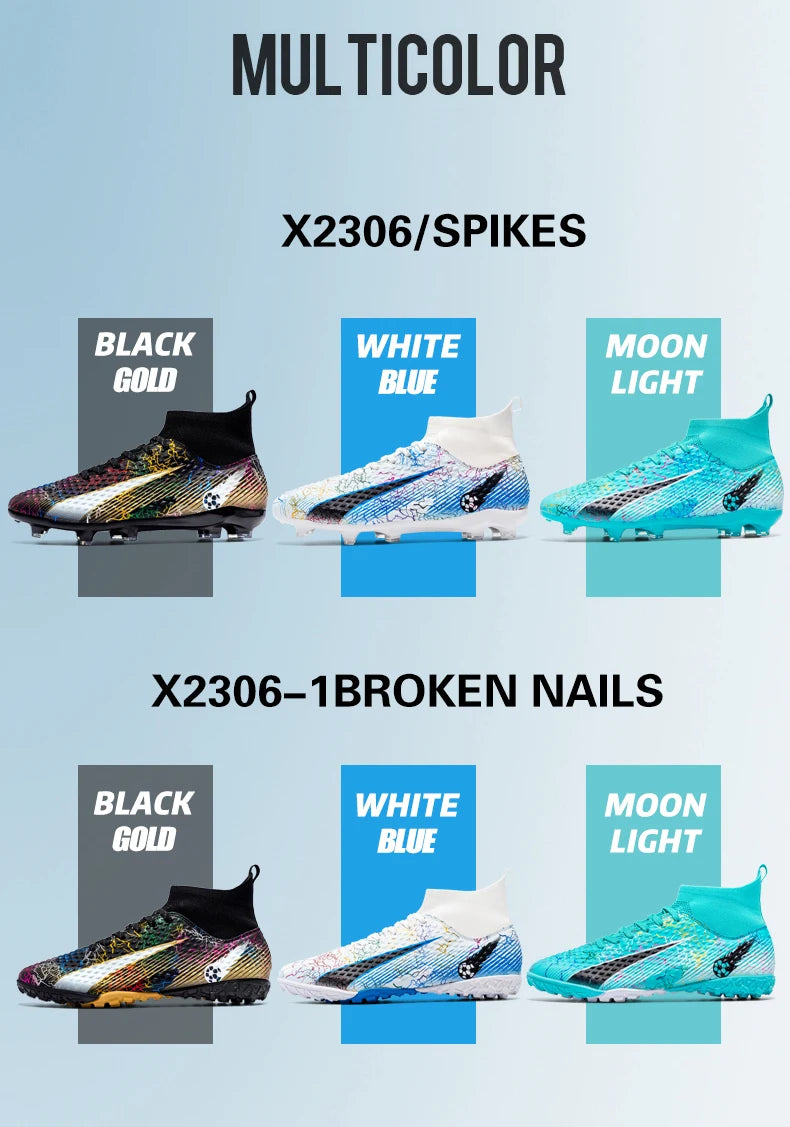 FG/TF Soccer Shoes – Ultralight Unisex Football Boots for Grass & Turf