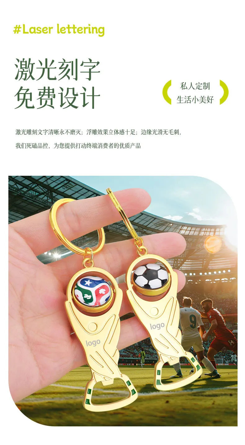 2026 US-Canada-Mexico World Cup bottle opener keychain pendant fan commemorative small gift metal pendant