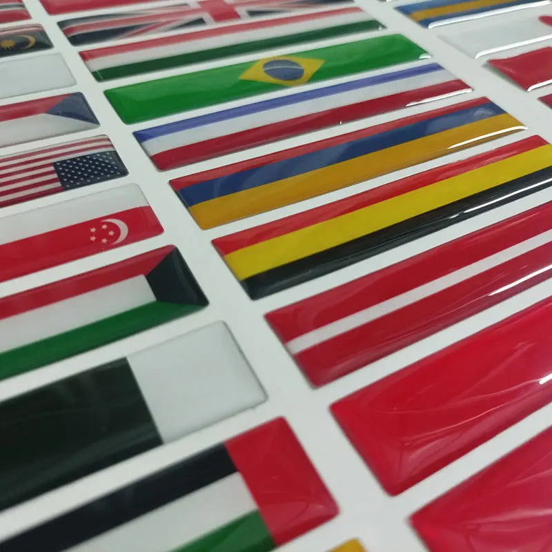3D Reflective National Flag Sticker - Premium Car & Motorcycle Decal (8.5cm)