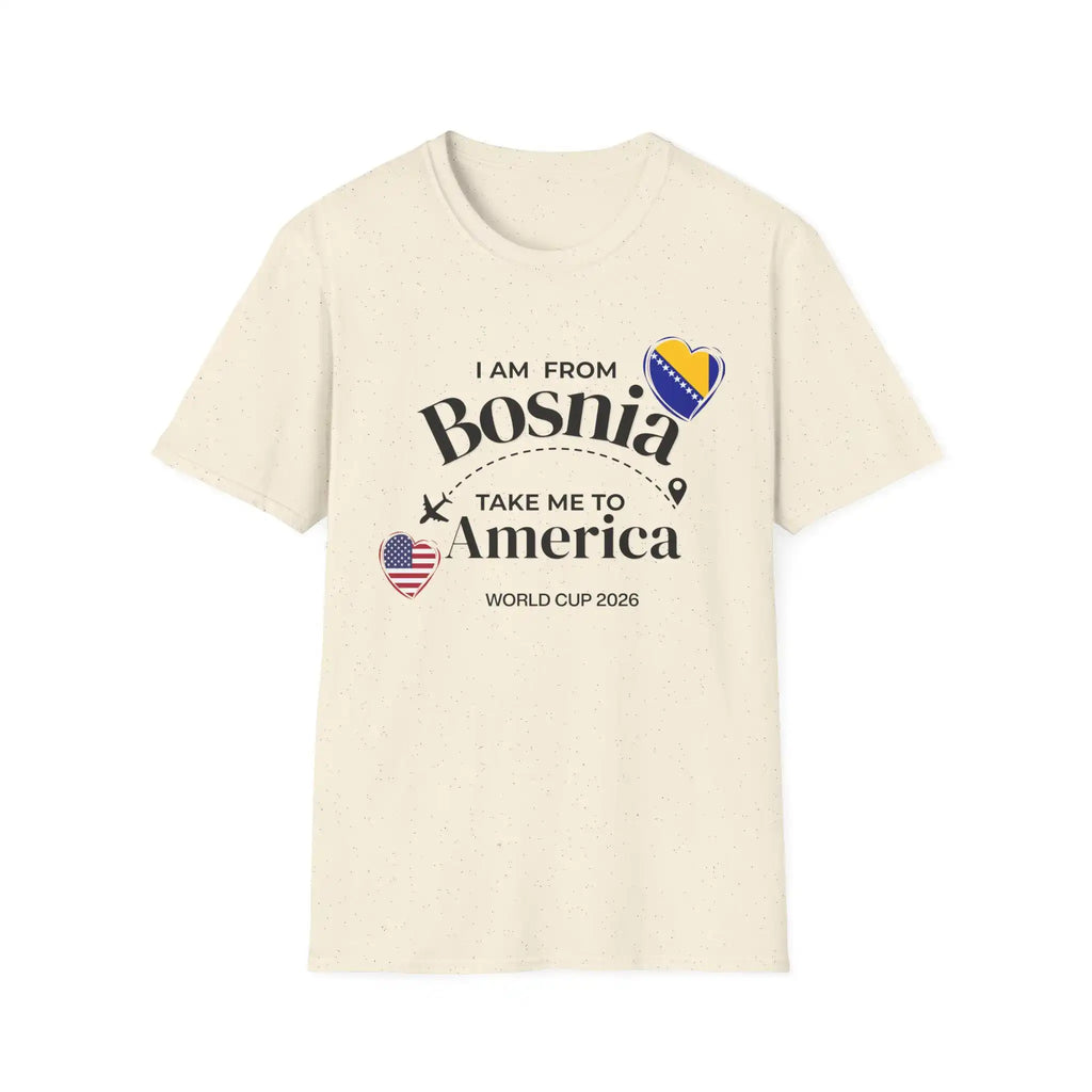 Bosnia World 2026 Bosnia USA Soccer Tee I Am From Bosnia Take Me To America Bosnian 2026 Summer Men Women Cotton T-shirt Y2K