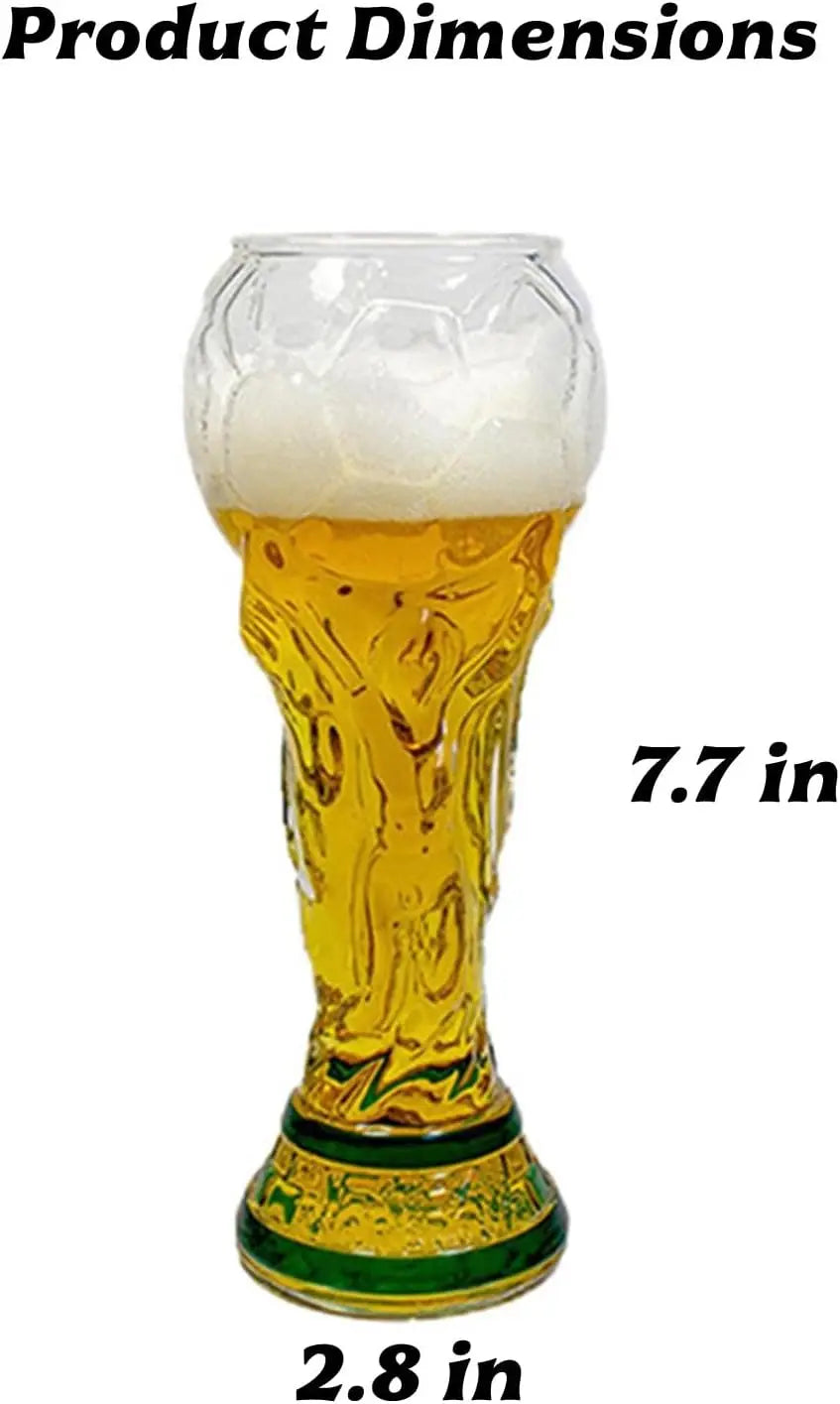 Trophy Beer Glass for World Cup 2026, Premium Soccer Themed Beer Glasses, for Game Day Parties, Man Cave & Football Fan Gifts
