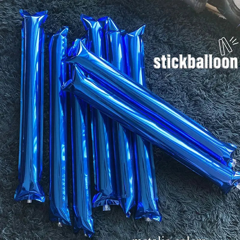 40pcs Cheering Sticks Vibrant Metallic Thunder Sticks Inflatable Sticks Cheerleading Noise Maker Balloons Soccer Parties
