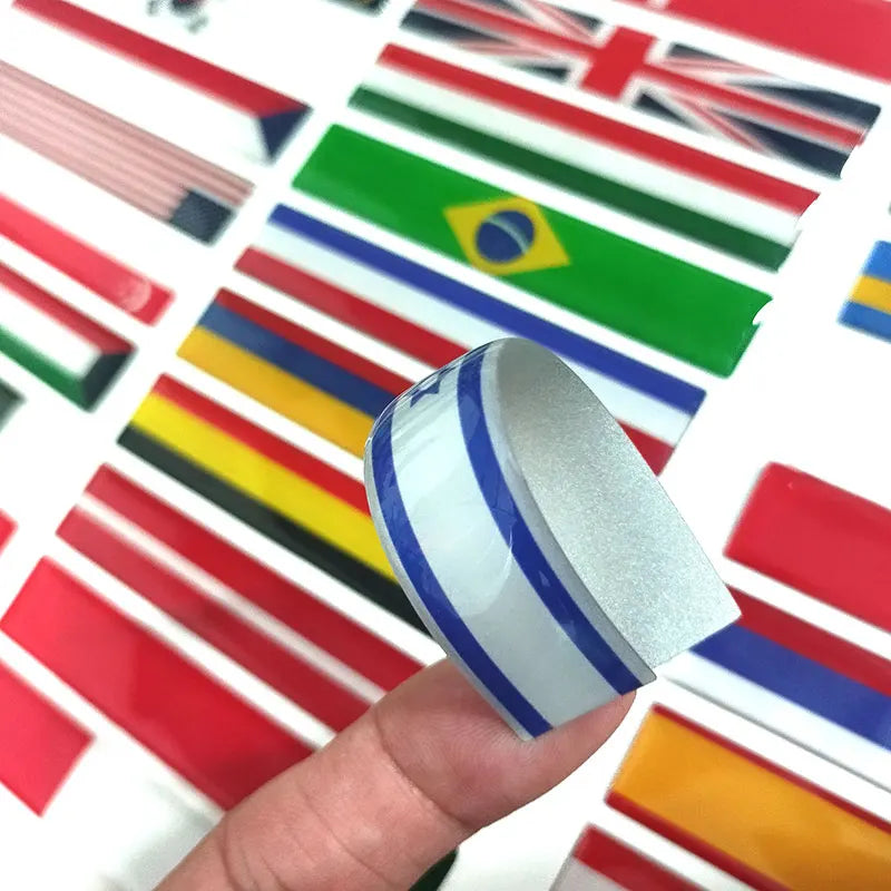 3D Reflective National Flag Sticker - Premium Car & Motorcycle Decal (8.5cm)