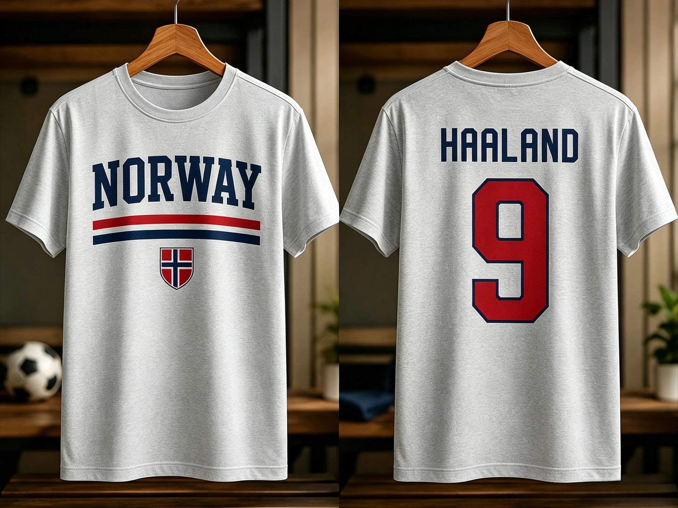 Haaland Norway Flag Graphics Unisex Football Shirt 2026 Norway Jersey 100%Cotton Tee Fashion Men's Football Culture Tshirt