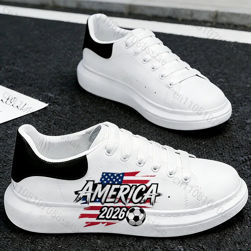 2026 World Cup Casual Sneakers – Lightweight Non-Slip Soccer Fan Shoes