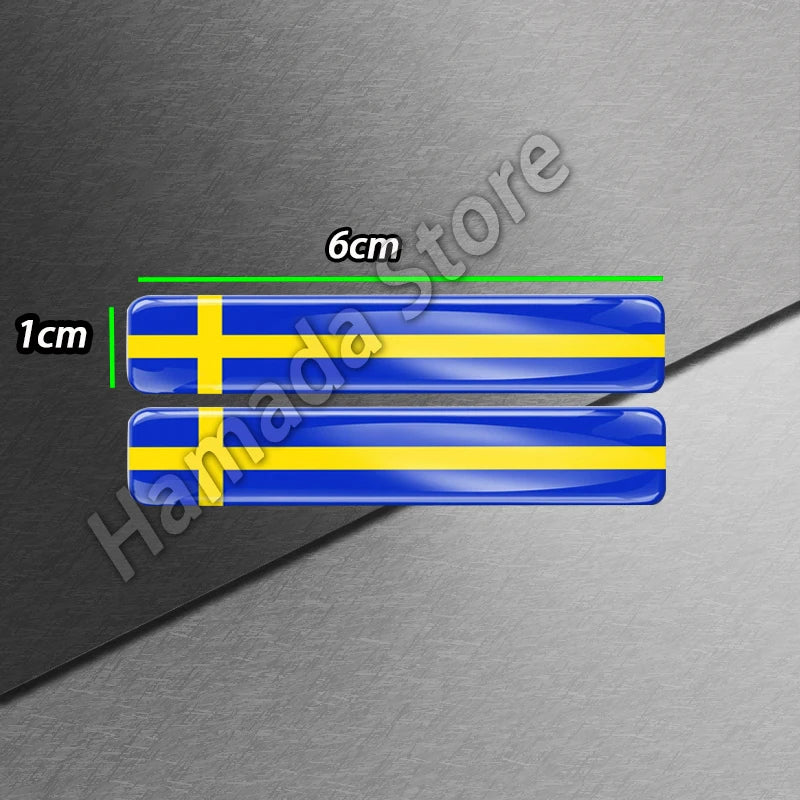 3D Epoxy Reflective National Flag Sticker - Compact Car & Motorcycle Decal (6cm)