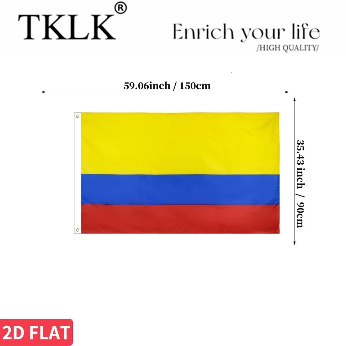 Colombia Flag - Premium Polyester Banner (2x3ft & 3x5ft)