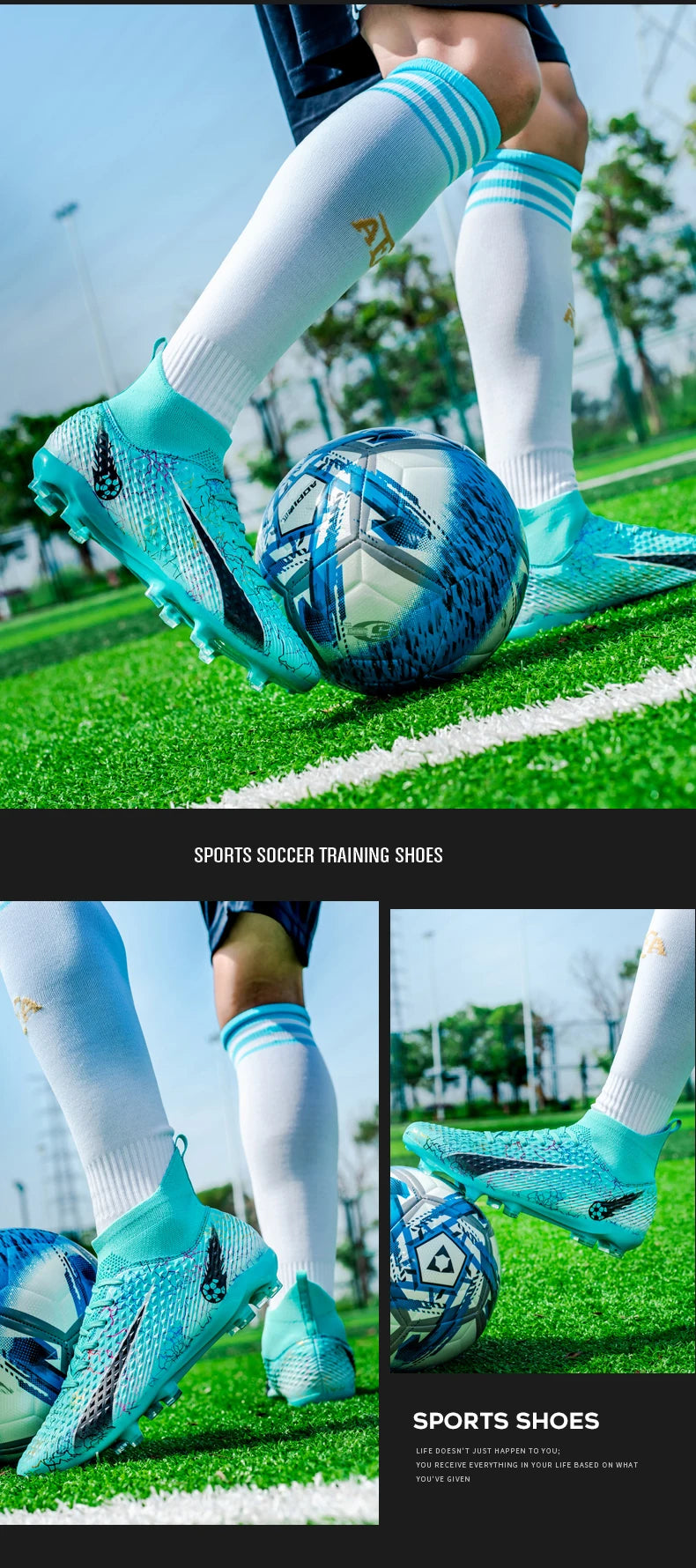 FG/TF Soccer Shoes – Ultralight Unisex Football Boots for Grass & Turf
