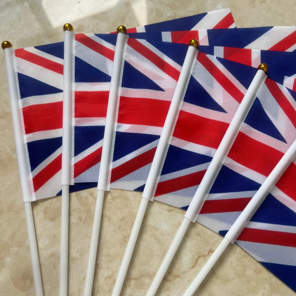 England Hand Waving Flag - St George's Cross with Pole (21x14cm)