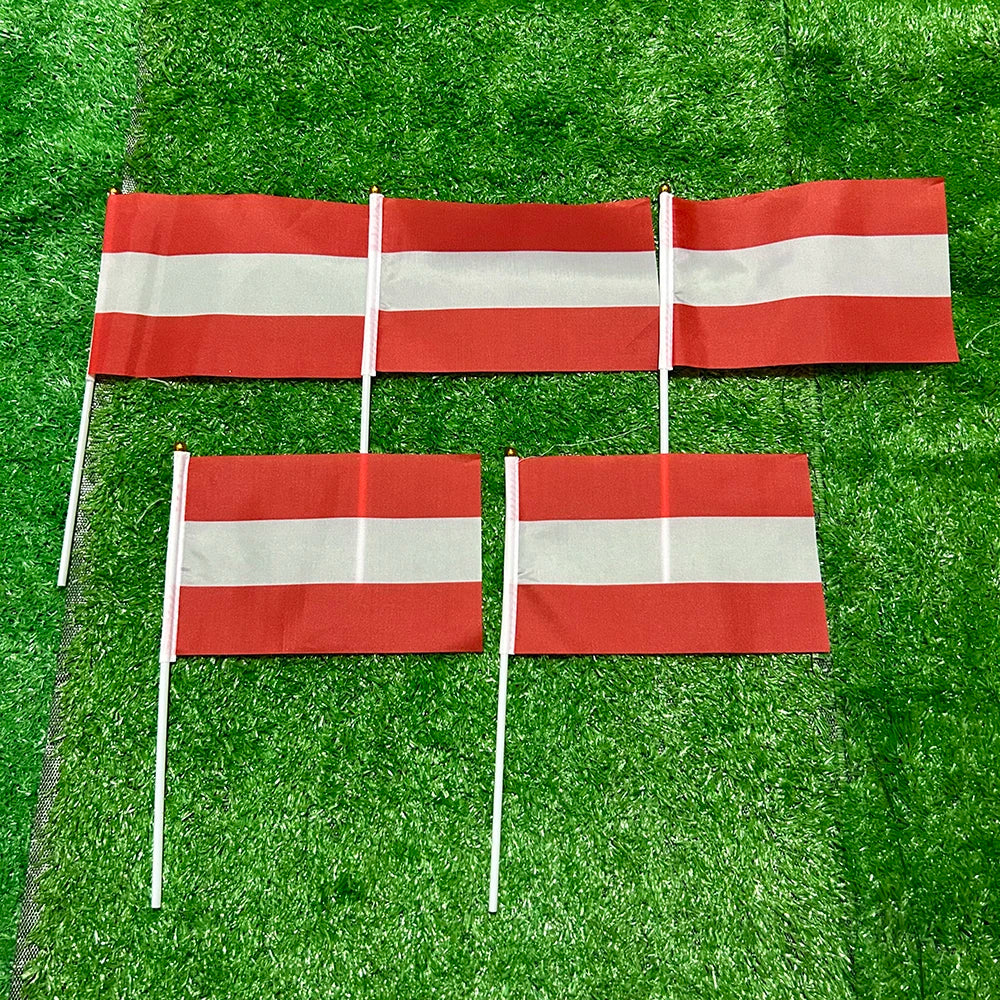 Austria Hand Waving Flags - Bulk Packs (10/20/50/100 PCS) 14x21cm