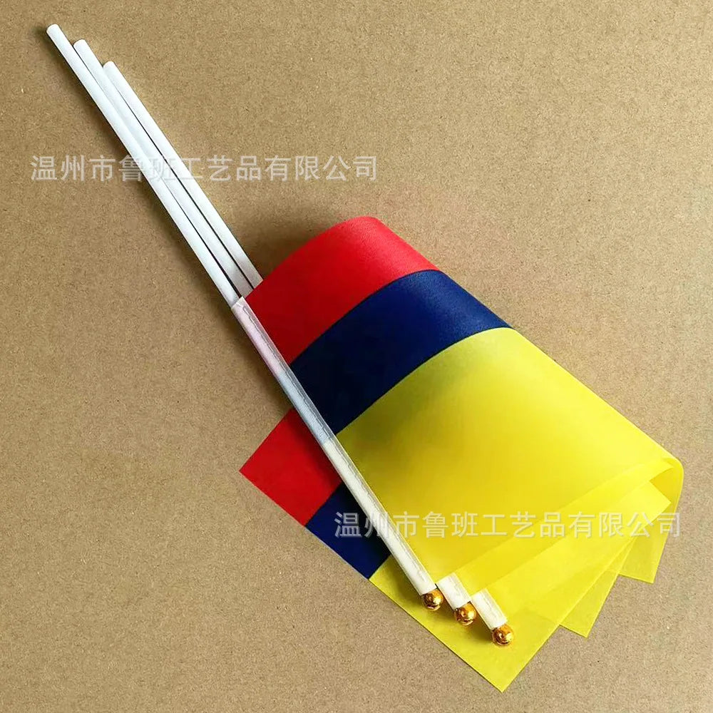Colombia Hand Flag - 14x21cm with Pole (10/20/50/100 Pack) | World Cup Fan Gear