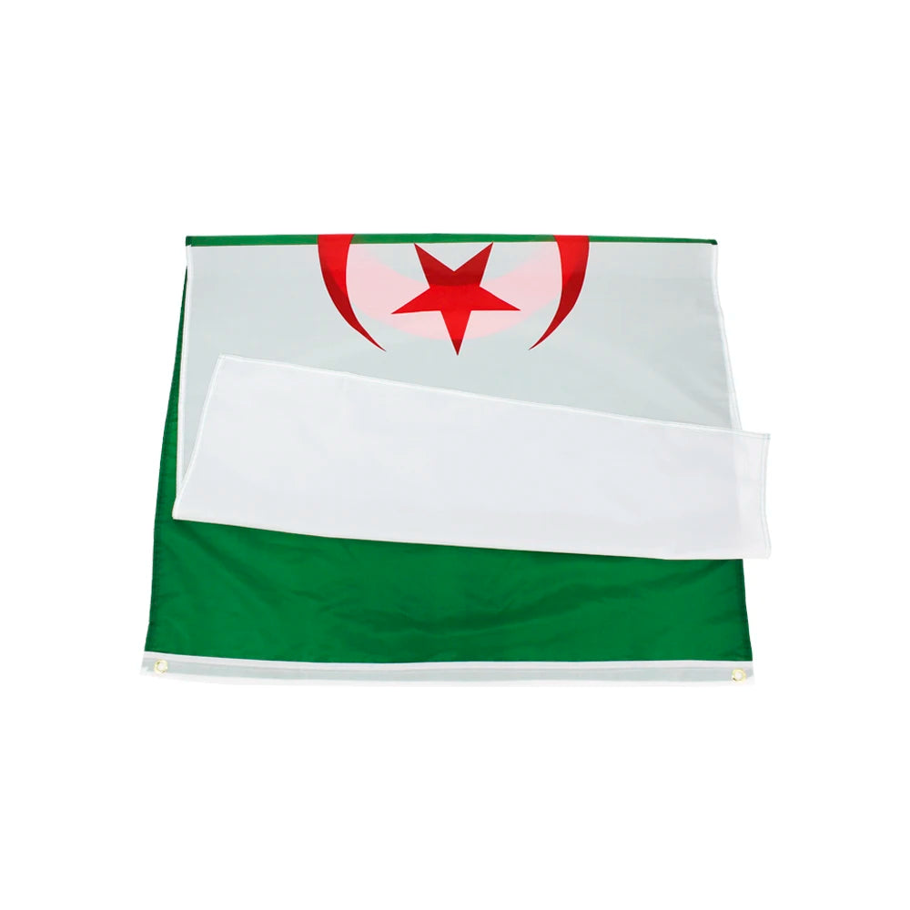 Algeria National Flag 90x150cm Polyester for Parades/Office/Outdoor Decor - Fade-Proof, Vibrant Colors, Reinforced Stitching