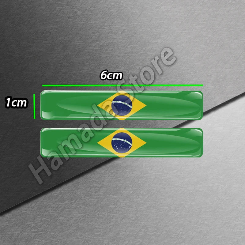 3D Epoxy Reflective National Flag Sticker - Compact Car & Motorcycle Decal (6cm)