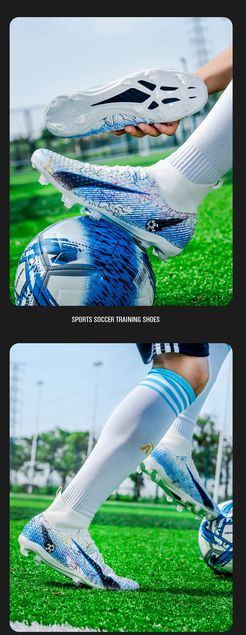 FG/TF Soccer Shoes – Ultralight Unisex Football Boots for Grass & Turf