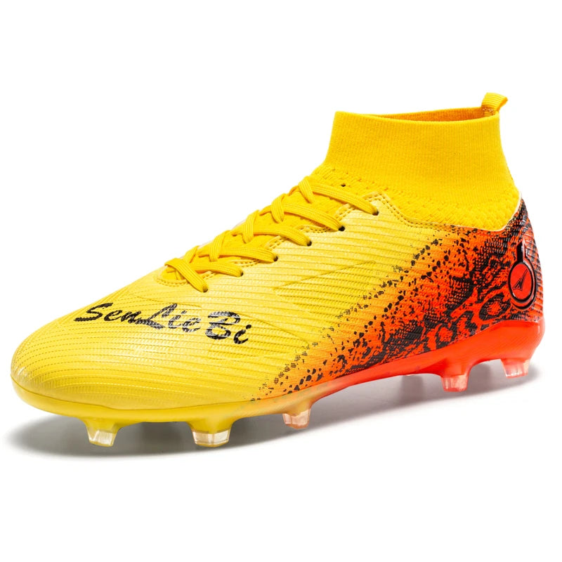 Men & Women High-Top Soccer Cleats | FG/AG Football Boots for Couples | Outdoor Grass