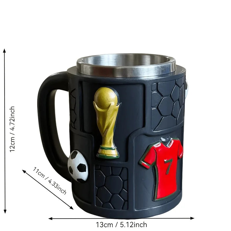 2026 Football Game Coffee Mug – 3D Relief Craft | Stainless Steel | 10-14oz