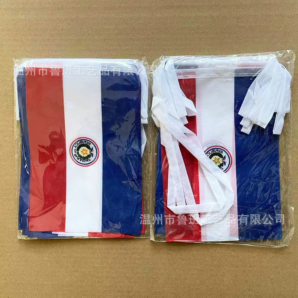 Paraguay Bunting String Flags - 20-Flag Banner (14x21cm)