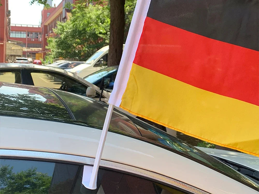 Germany Car Flag - German Flag 30x45cm with Plastic Flagpole | World Cup Fan Gear