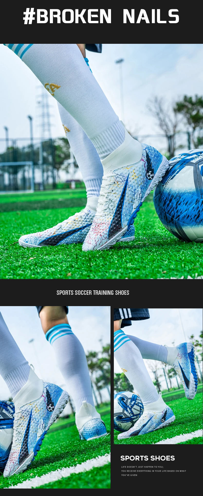 FG/TF Soccer Shoes – Ultralight Unisex Football Boots for Grass & Turf