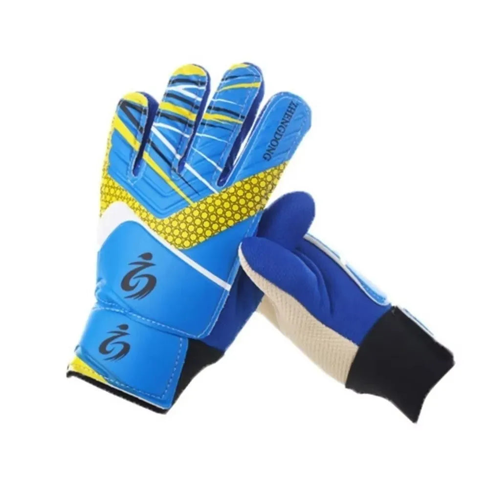 1Pair Professional Kid's Soccer Goalkeeper Gloves Soccer Goalie Strong Full Finger Gloves Latex Protection Gloves