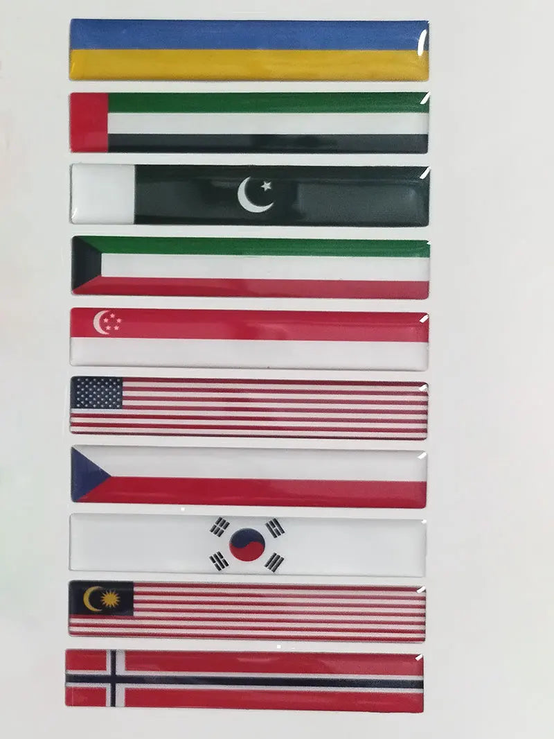 3D Reflective National Flag Sticker - Premium Car & Motorcycle Decal (8.5cm)