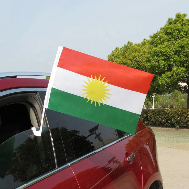 aerlxembrae  30*45cm Kurdish car flag kurdistan car waving Flag National Flag bearer standard-bearer waving flag