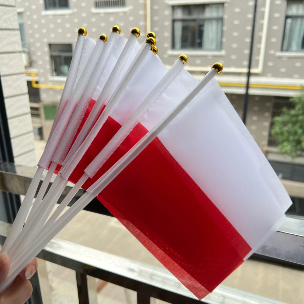 European Flags Hand Waving Set - Multi-Country Pack (10 PCS) 14x21cm