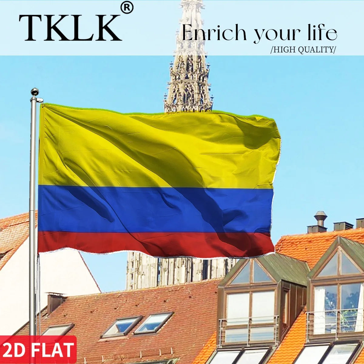 Colombia Flag - Premium Polyester Banner (2x3ft & 3x5ft)