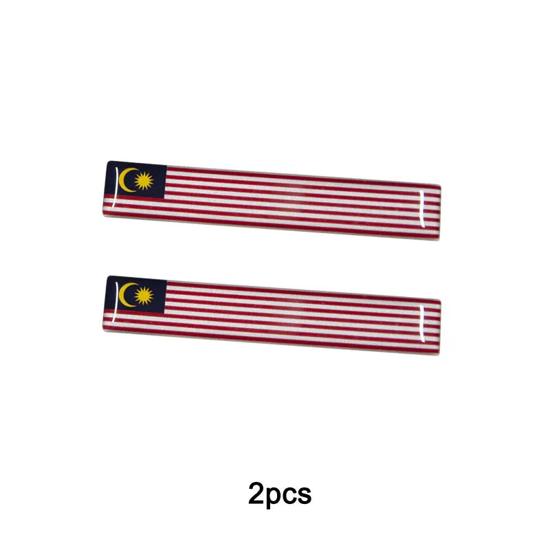 3D Reflective National Flag Sticker - Premium Car & Motorcycle Decal (8.5cm)