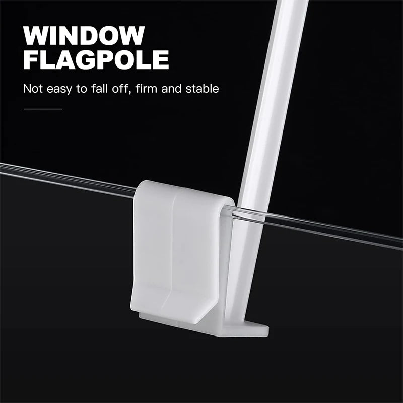 Car Window Flag Holders - 10-Pack Clip-On Flagpole Mounts