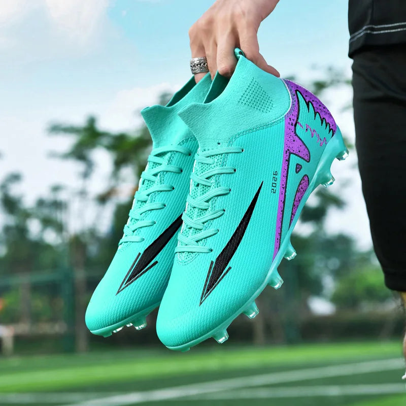 New Men Soccer Shoes Outdoor Ultralight Indoor Football Boots High-quality High Ankle Non-Slip Sports Shoes Futsal Non-Slip