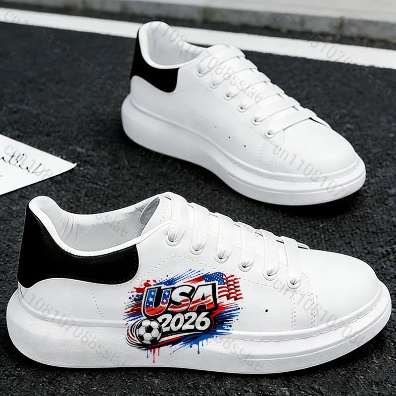 2026 World Cup Casual Sneakers – Lightweight Non-Slip Soccer Fan Shoes
