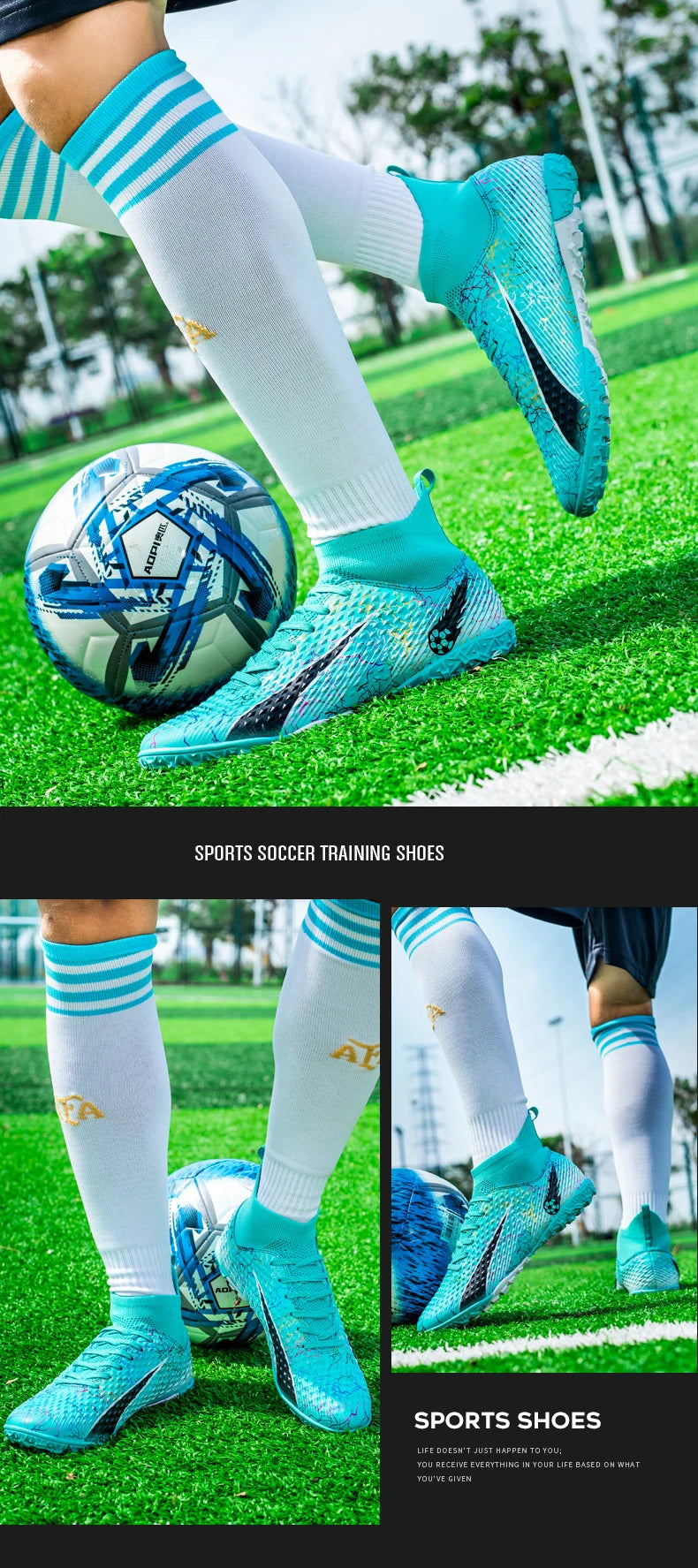 FG/TF Soccer Shoes – Ultralight Unisex Football Boots for Grass & Turf