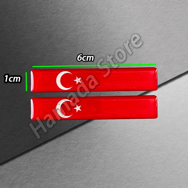 3D Epoxy Reflective National Flag Sticker - Compact Car & Motorcycle Decal (6cm)