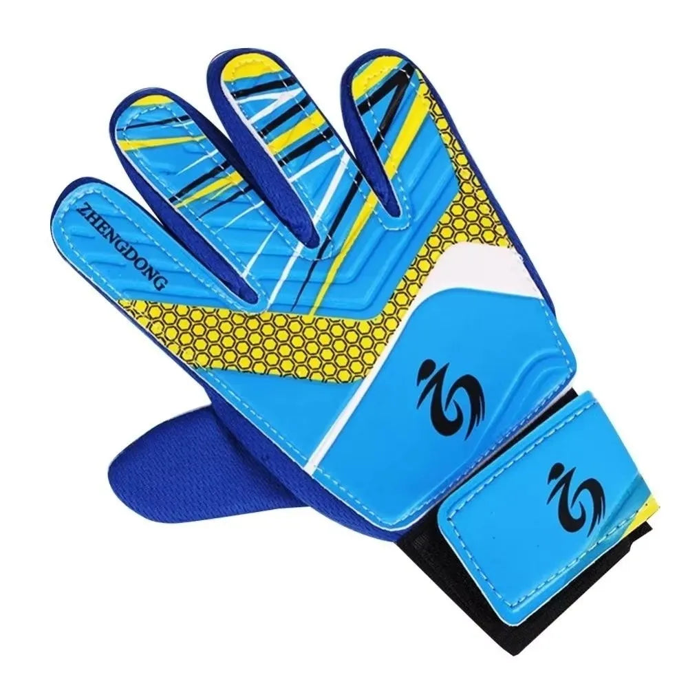 1Pair Professional Kid's Soccer Goalkeeper Gloves Soccer Goalie Strong Full Finger Gloves Latex Protection Gloves