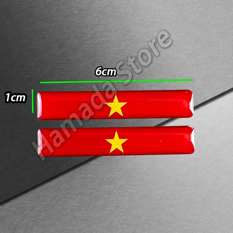 3D Epoxy Reflective National Flag Sticker - Compact Car & Motorcycle Decal (6cm)