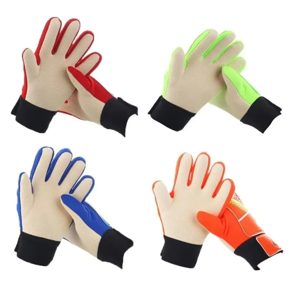 1Pair Professional Kid's Soccer Goalkeeper Gloves Soccer Goalie Strong Full Finger Gloves Latex Protection Gloves