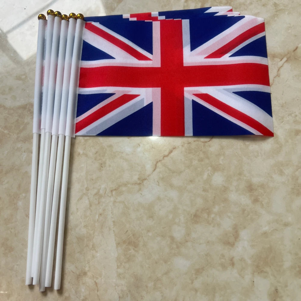 England Hand Waving Flag - St George's Cross with Pole (21x14cm)