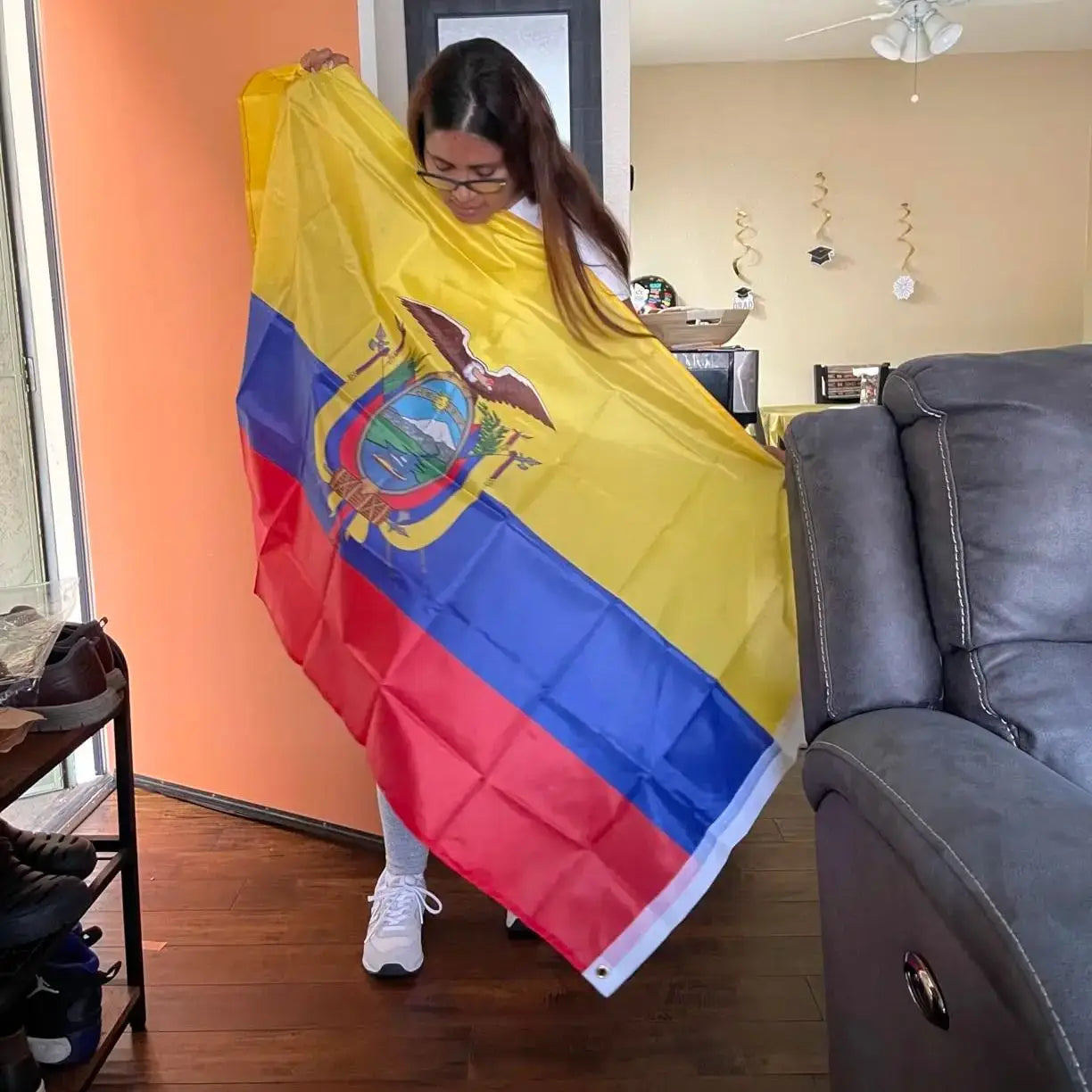 Ecuador Flag Banner - Premium Polyester 3x5ft (90x150cm)