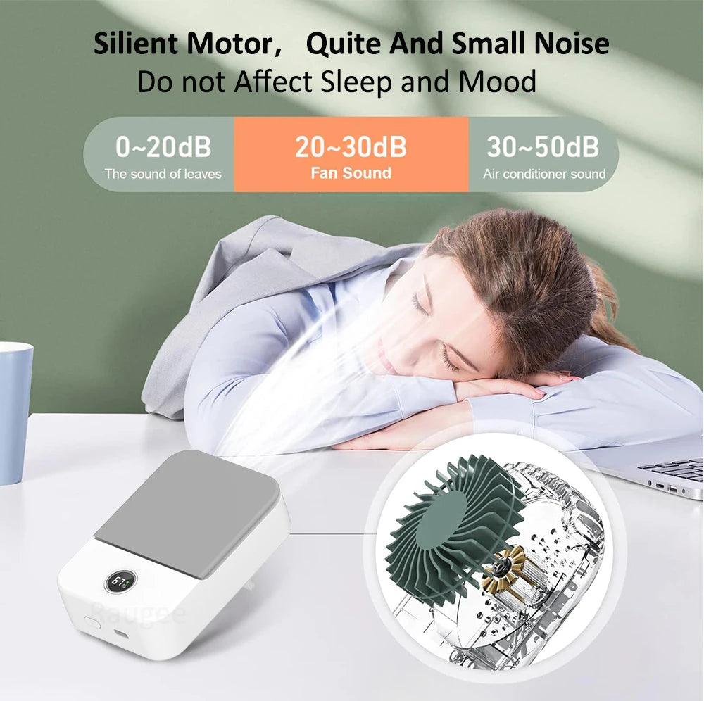 Bladeless Waist & Neck Fan – Portable 3-Speed Air Cooler USB 2000mAh