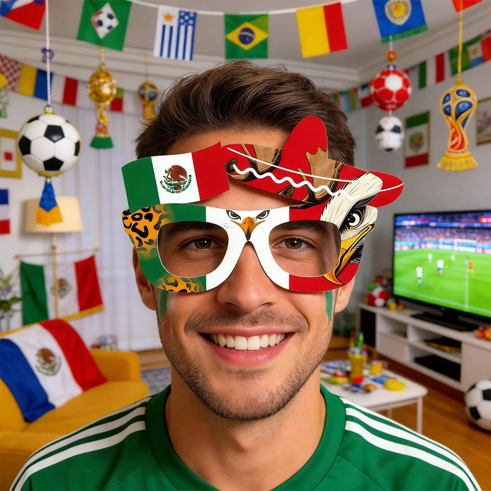 2026 World Cup Flag Eyeglass Frames – Soccer Fan Cheering Props