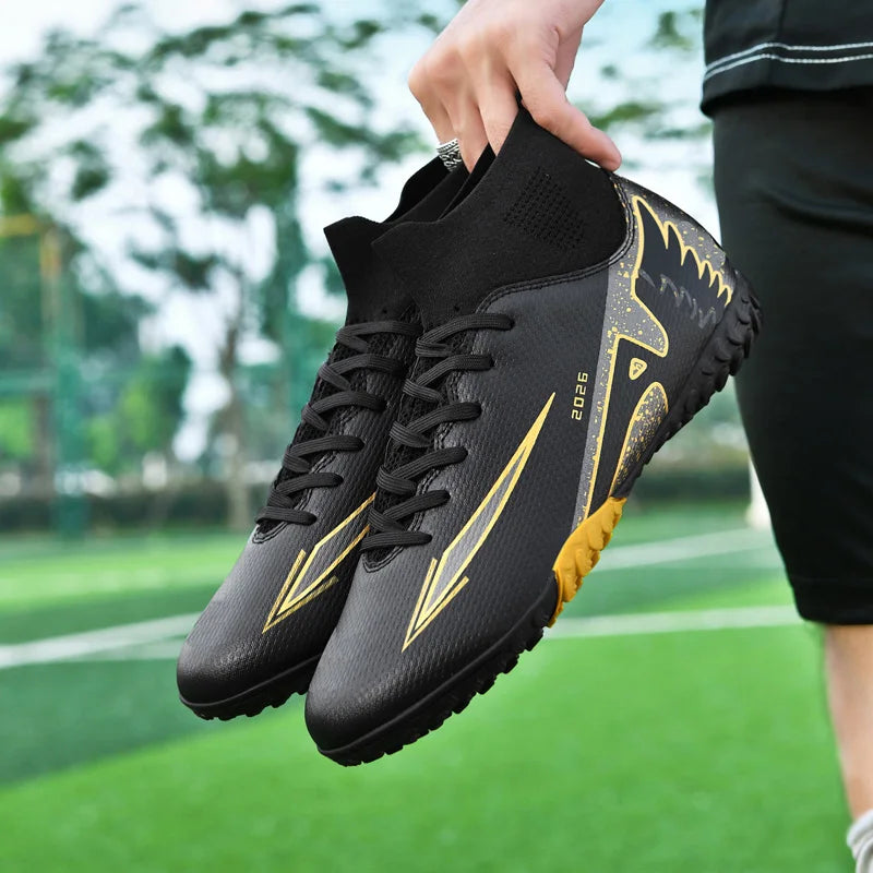 New Men Soccer Shoes Outdoor Ultralight Indoor Football Boots High-quality High Ankle Non-Slip Sports Shoes Futsal Non-Slip