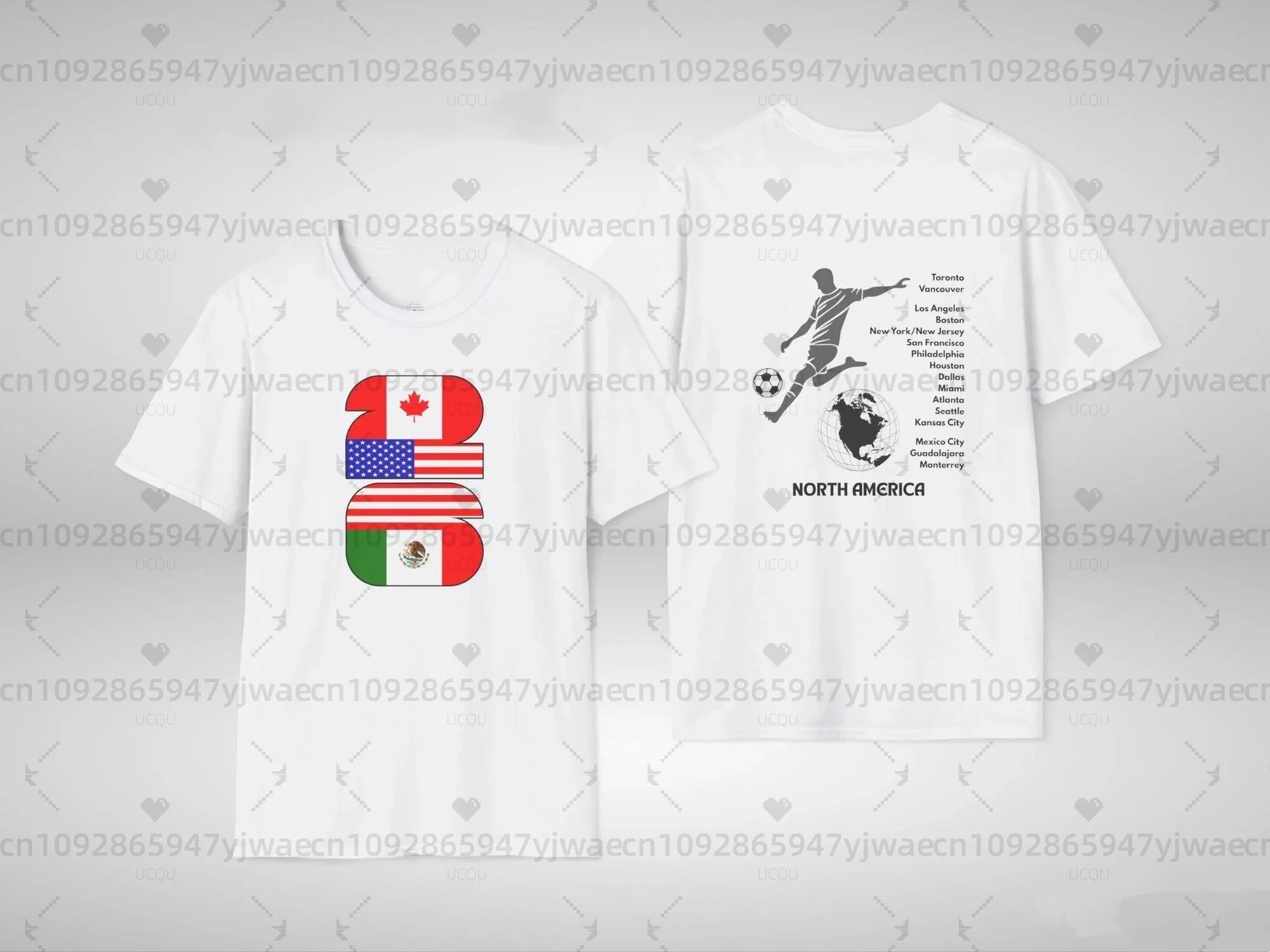 2026 Football Fans Men Soccer Fans T-Shirt, North America Three Nations Short Sleeve Tee, Unisex Football Fan Gift For Men Women