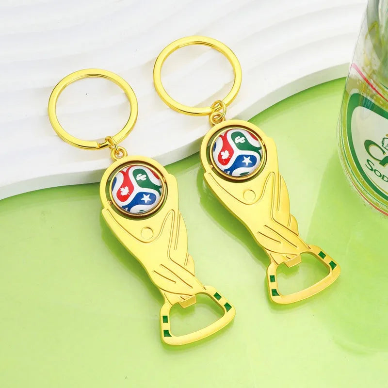 2026 US-Canada-Mexico World Cup bottle opener keychain pendant fan commemorative small gift metal pendant