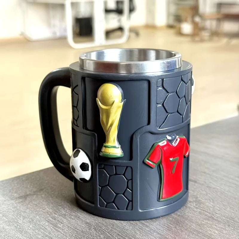 2026 Football Game Coffee Mug – 3D Relief Craft | Stainless Steel | 10-14oz