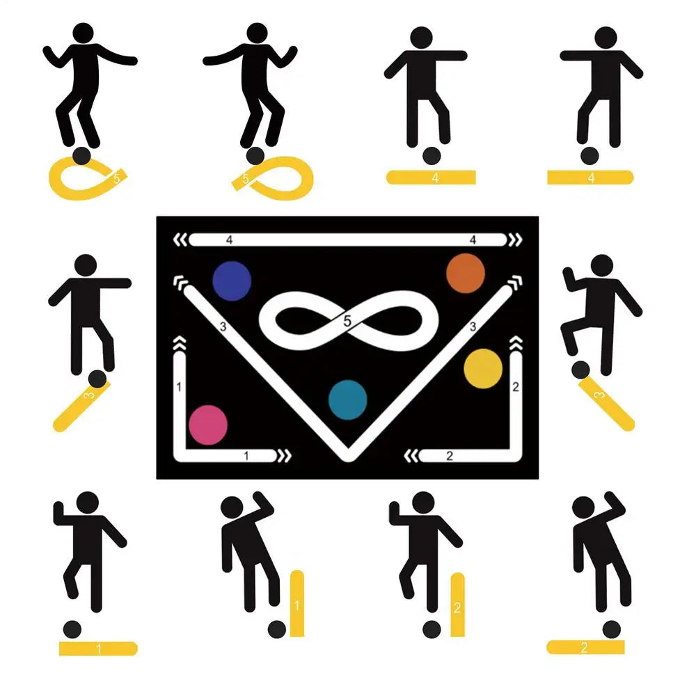 Soccer Ball Control Training Mat | Stable and Silent Rubber Base | Digital Guidance Design | Improve Ball Sense, Daily Training